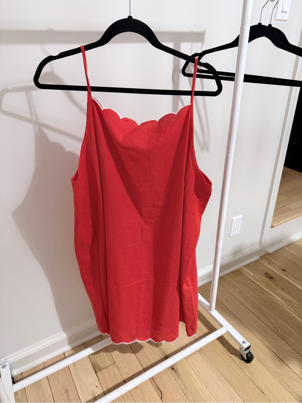 Old Navy Coral-Red Scallop Hem Dress